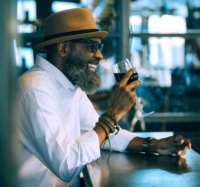 Zenus Bank Happy Man Drinking Wine